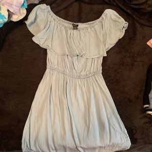 Light Blue off the Shoulder Sun Dress